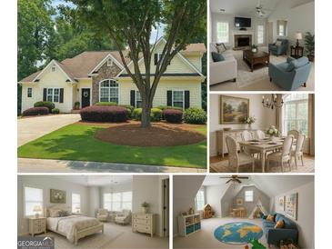 Charming two-story house with landscaped yard and mature trees at 1461 Hada Ln, Lawrenceville, GA 30043