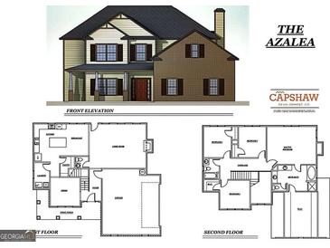 Two-story brick home with a large front porch and attached garage at 5635 Laney Dr # Ln34, Rex, GA 30273