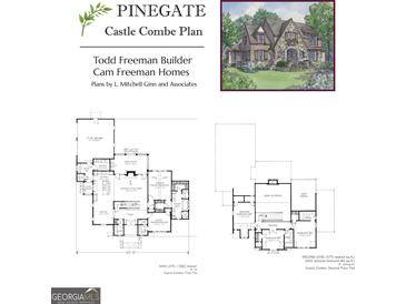Detailed floor plan showcasing the layout of this Pinegate Castle Combe plan home at 2 Bob Smith Rd, Sharpsburg, GA 30277