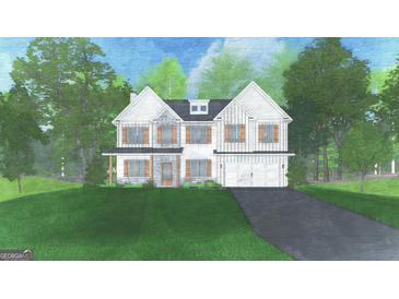 Two-story farmhouse with stone accents, shutters, and a two-car garage at 563 Bohannon Rd # 9, Grantville, GA 30220