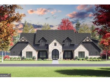 Stunning brick home with a dark gray roof, black accents and a manicured lawn at 0 Ebenezer Church Rd # 3, Fayetteville, GA 30215
