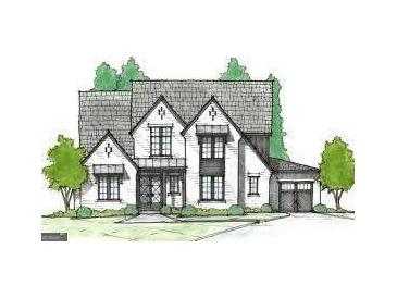 Charming rendering of a two-story home with a prominent roof, inviting entrance, and attached two-car garage at Lot 3 Snead, Fayetteville, GA 30215