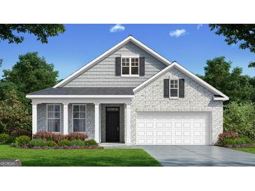 Charming single-Gathering home with a two-car garage, well-maintained lawn, and beautiful landscaping at 741 Myrica Ave, Locust Grove, GA 30248