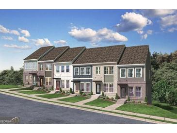 New construction townhomes with manicured lawns and craftsman style elevations at 337 Skylar Se Way, Atlanta, GA 30315