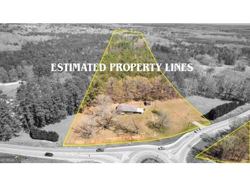 A birds eye view of the home on its acreage, showing the property lines at 315 S Bethany Rd, Mcdonough, GA 30252