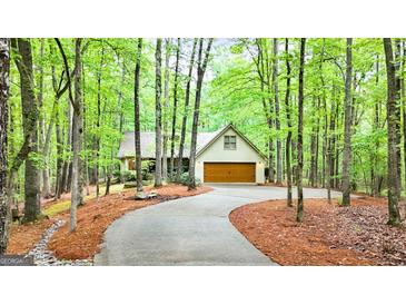 Charming home nestled amongst trees with a private driveway and a two-car garage at 145 Flat Creek Ct, Fayetteville, GA 30214