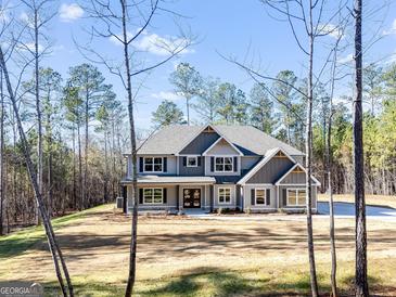 New construction home with a large manicured lawn and mature trees at 980 Temple Draketown Rd, Temple, GA 30179