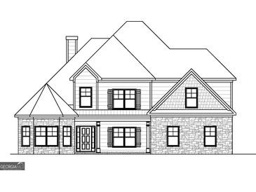 Charming two-story home with stone veneer and classic architectural design elements at 214 Wet Wood Ct # 26, Fairburn, GA 30213