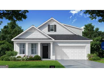 Charming single-story home with brick facade, columns, and a well-manicured lawn at 604 Parnassus Rd # 006, Locust Grove, GA 30248