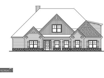 Charming single-Gathering home featuring a covered porch and decorative gable accents at 135 Wet Wood Dr # 12, Fairburn, GA 30213