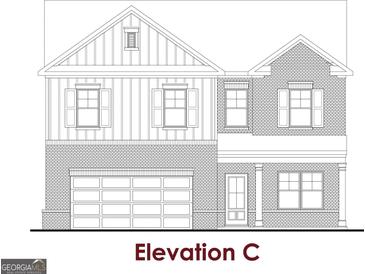 Illustration of a two-story home showing the architectural elevation details and design at 402 Westmarch Cir # 285A, Loganville, GA 30052