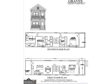 Detailed floor plan showcasing the layout of this 3-bedroom, 2.5-bath home with dimensions at 187 Graves Nw St, Atlanta, GA 30314