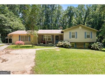 Charming single-Gathering home featuring a well-manicured lawn, mature trees, and inviting curb appeal at 207 Conkle Rd, Hampton, GA 30228