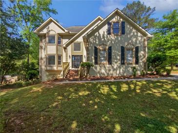 Stunning home featuring classic architecture, a landscaped yard, and a welcoming entrance at 165 Zelkova Dr, Fayetteville, GA 30215