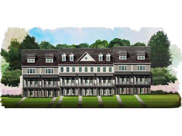 New townhome construction featuring a modern design, multiple stories, and private balconies at 1985 Flying Scotsman Dr # 13, Kennesaw, GA 30144