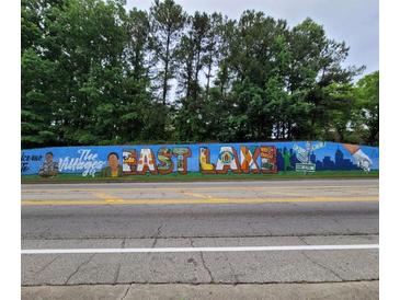 A large mural that reads, 