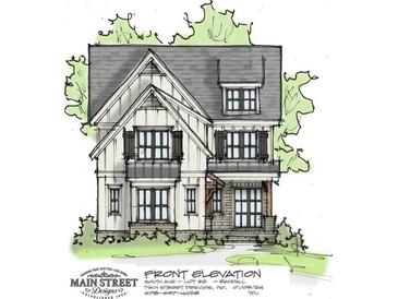 Illustration of a charming two-story home with a steeply pitched roof and inviting front porch at 490 Waterman St, Marietta, GA 30060