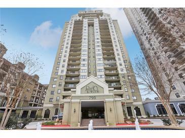 High rise building exterior with fountain and landscaping at 795 Hammond Dr # 401, Atlanta, GA 30328