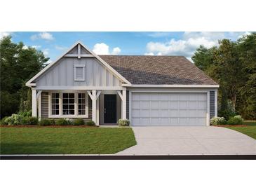 One-story home with gray siding, white accents, and a two-car garage at 106 Cherry Glen Way, Euharlee, GA 30145