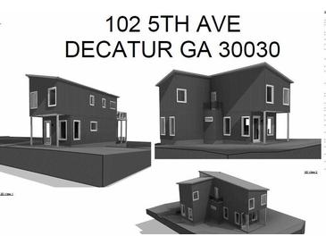 Modern two-story home with a sleek design and balcony at 102 5Th Ave, Decatur, GA 30030