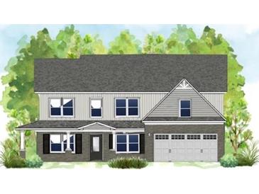 Two-story house with gray siding, a two-car garage, and a covered porch at 161 Silvercrest Dr, Acworth, GA 30101