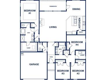 Detailed floor plan showing the layout of the home with labeled rooms and dimensions at 5424 Flat Rock Point, Stonecrest, GA 30038