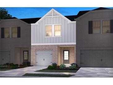 Charming exterior showcasing a well-manicured lawn and a one car garage at 4235 Holland Grove Rd, Lawrenceville, GA 30044