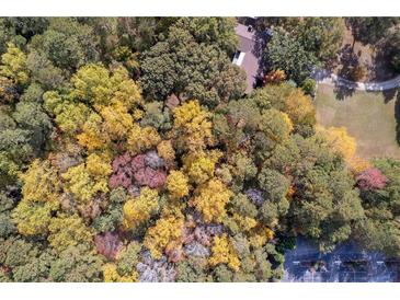 Aerial view of wooded lot near commercial area at 157 New Hope Rd, Fayetteville, GA 30214
