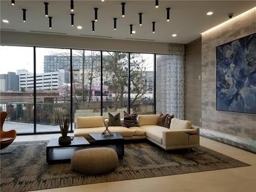 Modern lobby with comfortable seating and city views at 788 W Marietta Nw St # 805, Atlanta, GA 30318