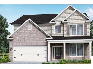Two story house with neutral siding and a three car garage at 515 Paces Dr, Lithia Springs, GA 30122