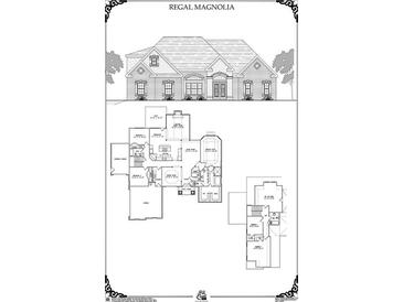 Two-story house plan featuring open floor plan, 3-car garage, and bonus rooms at 2116 Lacroix Sw Way, Conyers, GA 30094