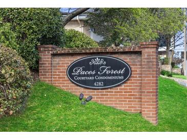 Paces Forest Courtyard Condominiums entrance sign at 4282 at 4282 Roswell Ne Rd # G2, Atlanta, GA 30342
