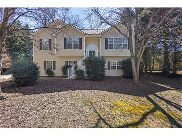 Charming two-story home with a welcoming front yard and inviting staircase entry at 255 N Loblolly Xing, Temple, GA 30179