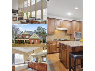 This image shows a home's living room, bathroom, front exterior, and kitchen at 3162 Abbey Sw Dr, Atlanta, GA 30331
