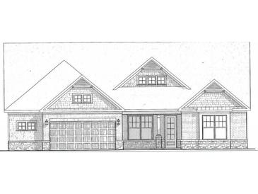 Detailed exterior elevation showcasing the home's architectural design with shingle and stone accents at 342 Brooke View Trl, Canton, GA 30115