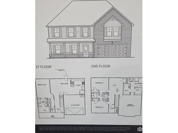 A detailed floor plan showing both the first and second floor layouts of the home at 745 Great Oak Pl, Villa Rica, GA 30180