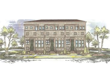 Rendering of new construction townhomes with brick facade and decorative windows at 003 White St # 3, Marietta, GA 30060