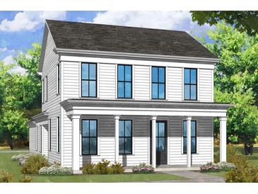 Charming two-story home with white siding, black framed windows, and inviting front porch at 7 Hydrangea Unit 70 Way, Auburn, GA 30011