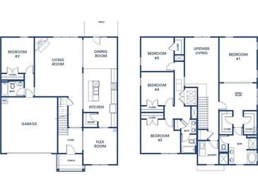 Detailed floor plan showcasing the layout of this two-story home at 5429 Flat Rock Point, Stonecrest, GA 30038
