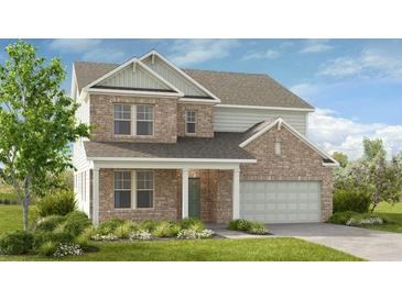 Charming two-story brick home with a well-manicured lawn and a covered front porch, perfect for suburban living at 1465 Auburn Glen Rd, Dacula, GA 30019