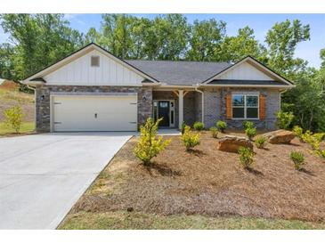 Charming single-story home with a two-car garage and beautifully landscaped front yard at 141 Lynn Top Rdg, Dallas, GA 30157