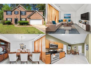 Charming two-story brick home with a well-manicured lawn and attached two-car garage at 5330 Willow Park Blvd, Atlanta, GA 30349