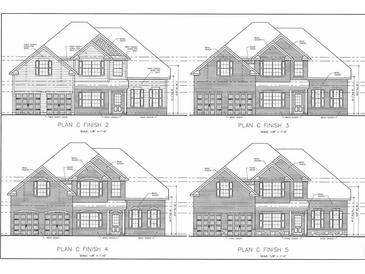 Four elevation drawings showing varied material and design options, including brick and siding at 160 Arden Pl, Alpharetta, GA 30022