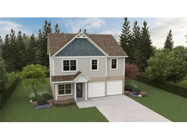 Charming two-story home with two-car garage and beautifully landscaped front yard at 11841 Rizvan Pl, Covington, GA 30014