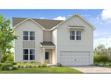 Charming two-story home with white siding, a two-car garage, and a welcoming front porch at 236 Groveton Ct, Euharlee, GA 30145