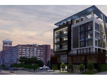 Modern apartment building with balconies, sleek design and city views at 567 Ponce De Leon Ne Ave # 501, Atlanta, GA 30308