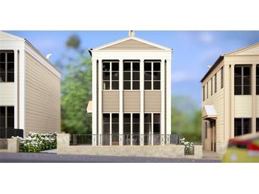 Striking three-story home showcasing a modern design and elegant architectural details at 235 Rolison Way, Fayetteville, GA 30214