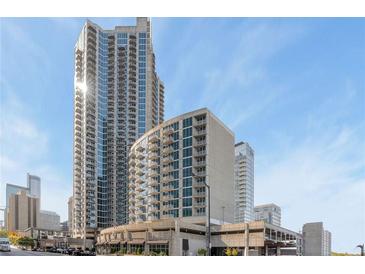 Stunning high-rise condominium exterior showcasing modern architecture and balconies at 400 W West Peachtree Nw St, Atlanta, GA 30308