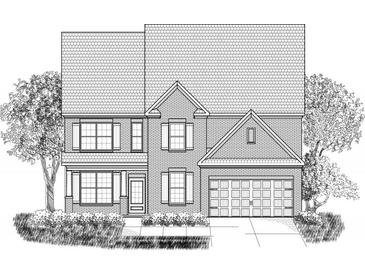 Traditional two-story home featuring a brick facade, shutters, and a two-car garage at 3760 Near Star Ln, Cumming, GA 30028