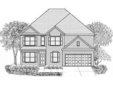 Traditional two-story home with brick facade, front-facing garage, and manicured landscaping at 3780 Near Star Ln, Cumming, GA 30028